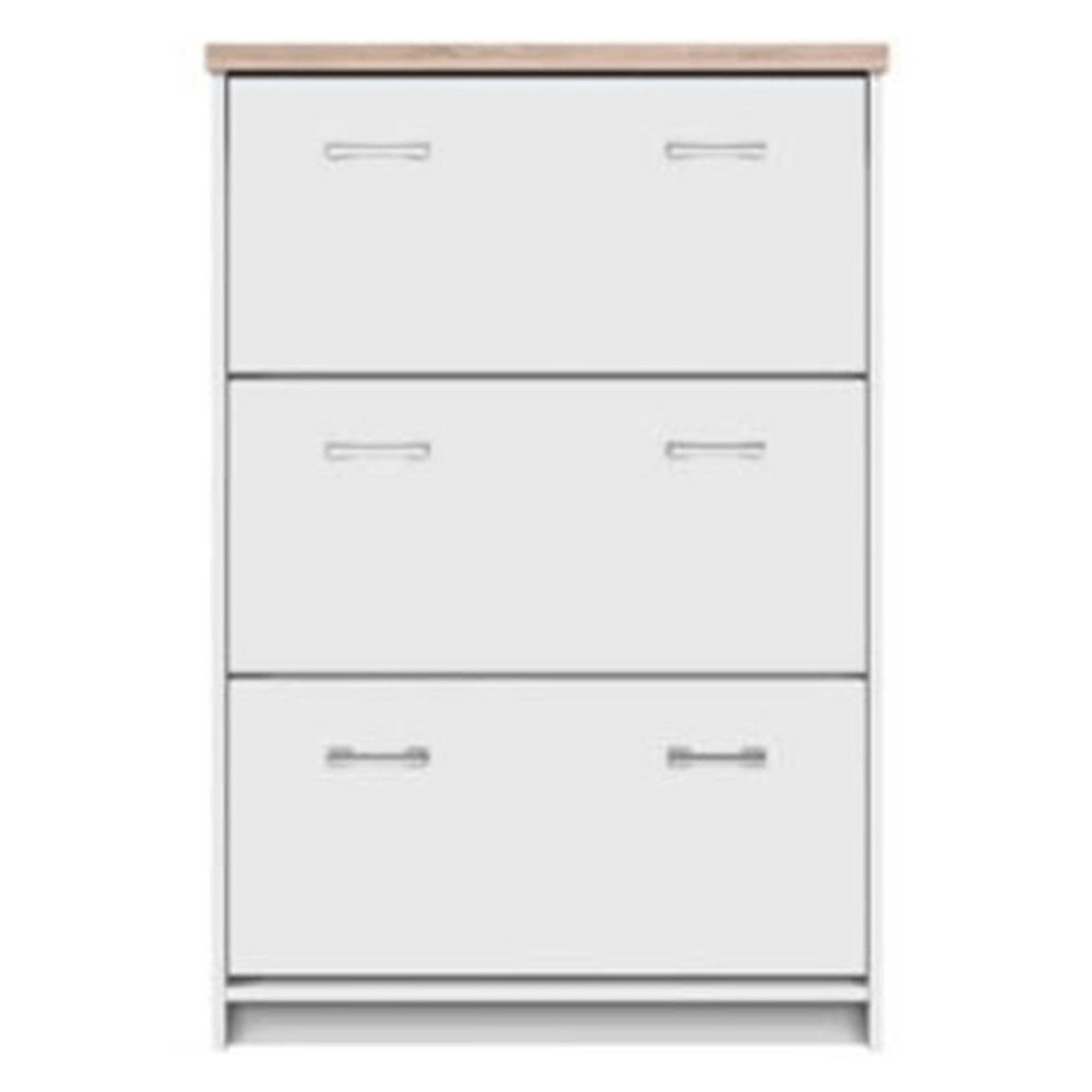 Cipősszekrény 3k, DTD laminált, fehér/tölgy sonoma, TOPTY TYP 10 (RP)