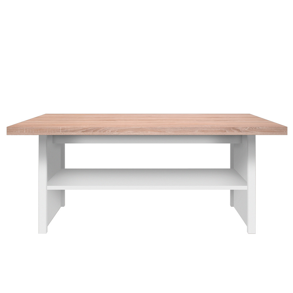 Dohányzóasztal 115, DTD laminált, fehér/tölgy sonoma, TOPTY TYP 18 (RP)