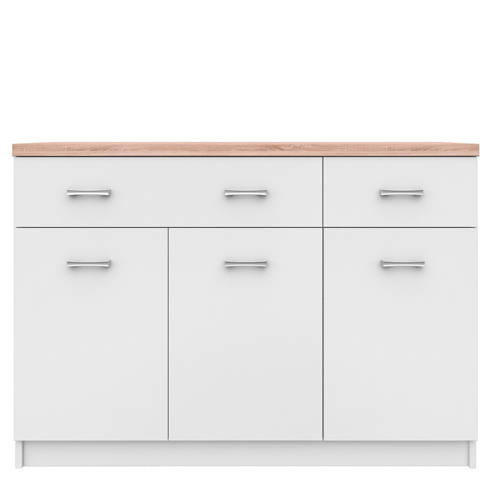 Komód 3d2s, fehér/tölgy sonoma, TOPTY TYP 07 (RP)