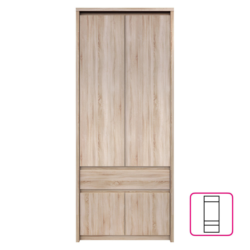 Akasztós szekrény, DTD laminált, tölgy sonoma, NORTY (RP)