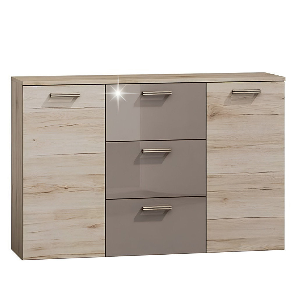 Komód, tölgy san marino/latte magasfényű,  ASSOR (RP)