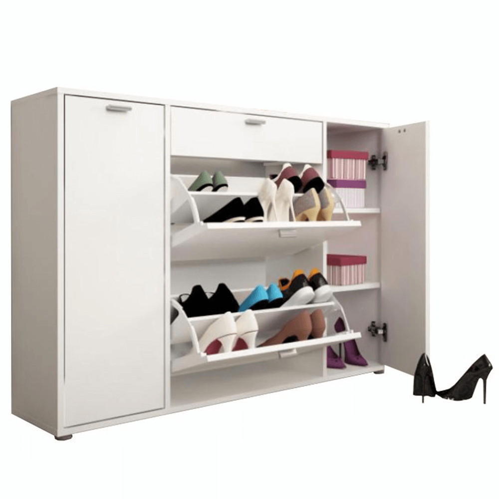 Cipősszekrény, fehér, ANABELA (RP)