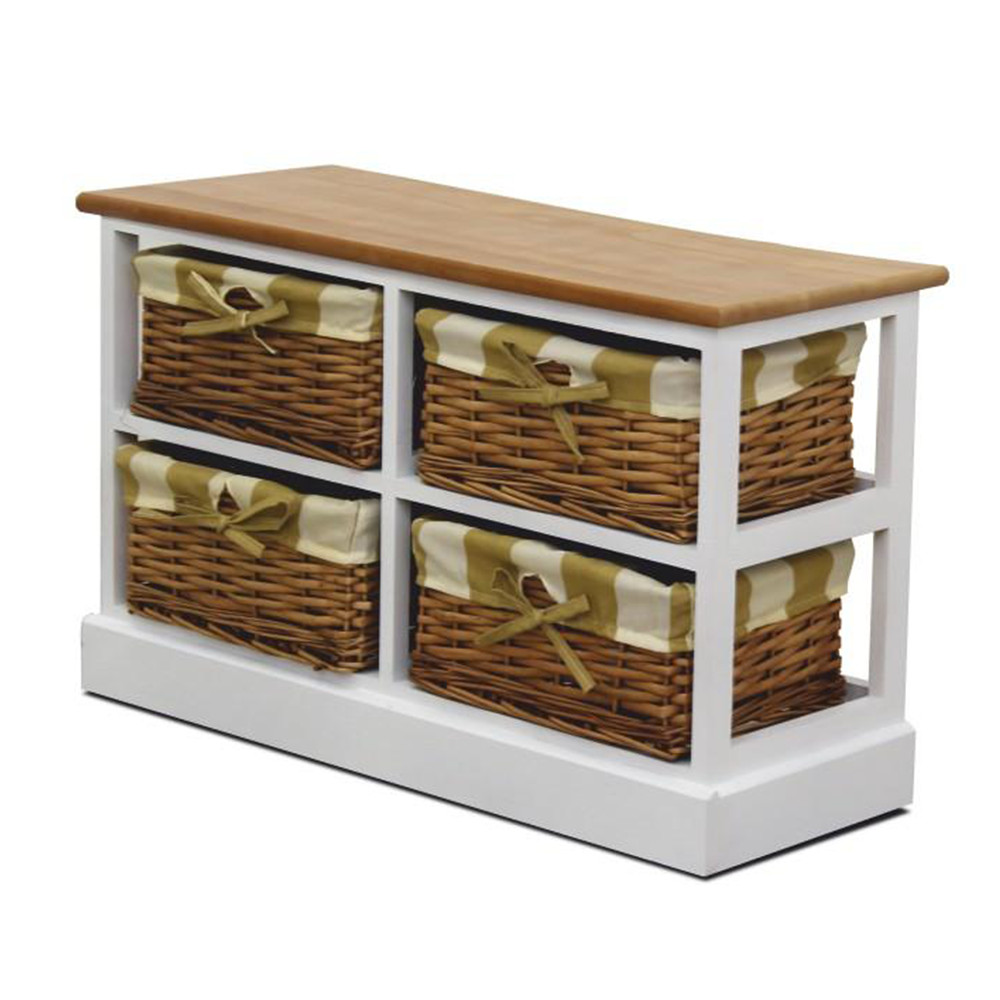 Komód, fehér/mézes, GINGER 4 (RP)