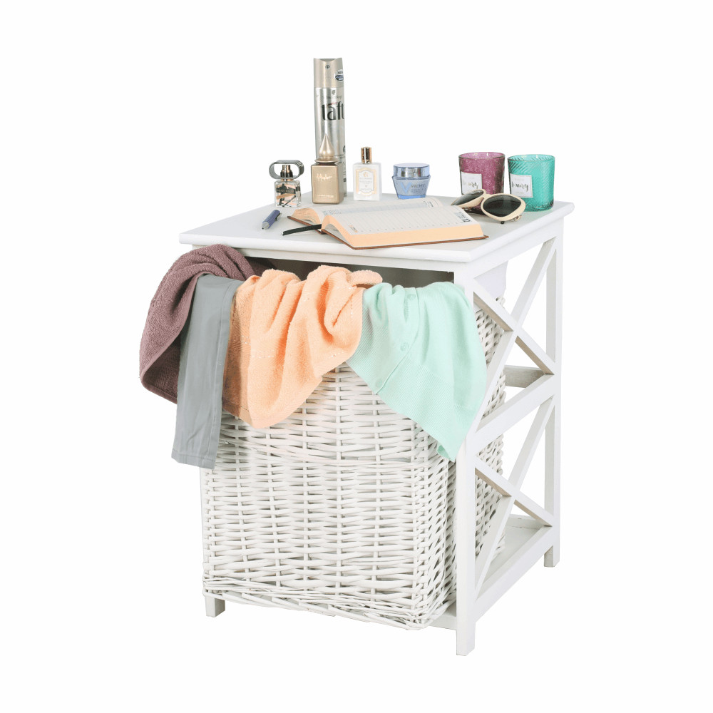 Szennyestartó kosár, fehér, RAFAELLO (RP)