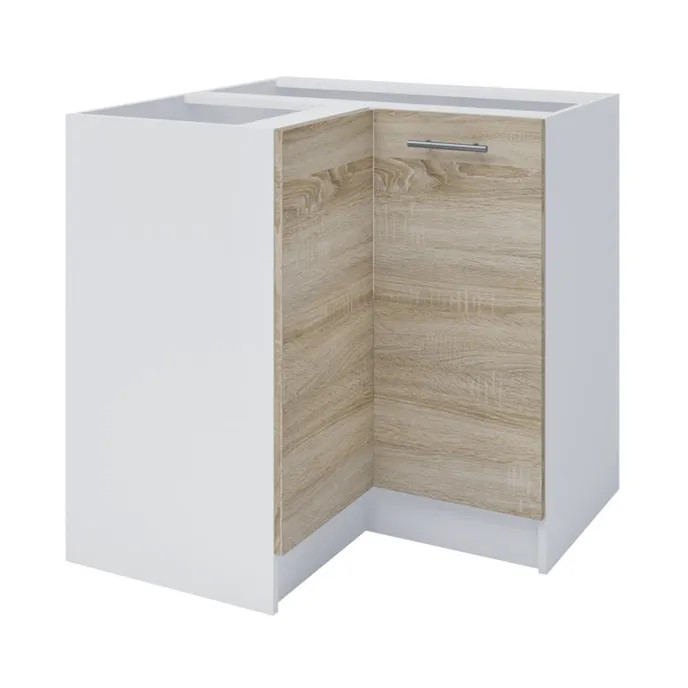 alsó sarokszekrény, tölgy sonoma/fehér, FABIANA S - 90N (RP)
