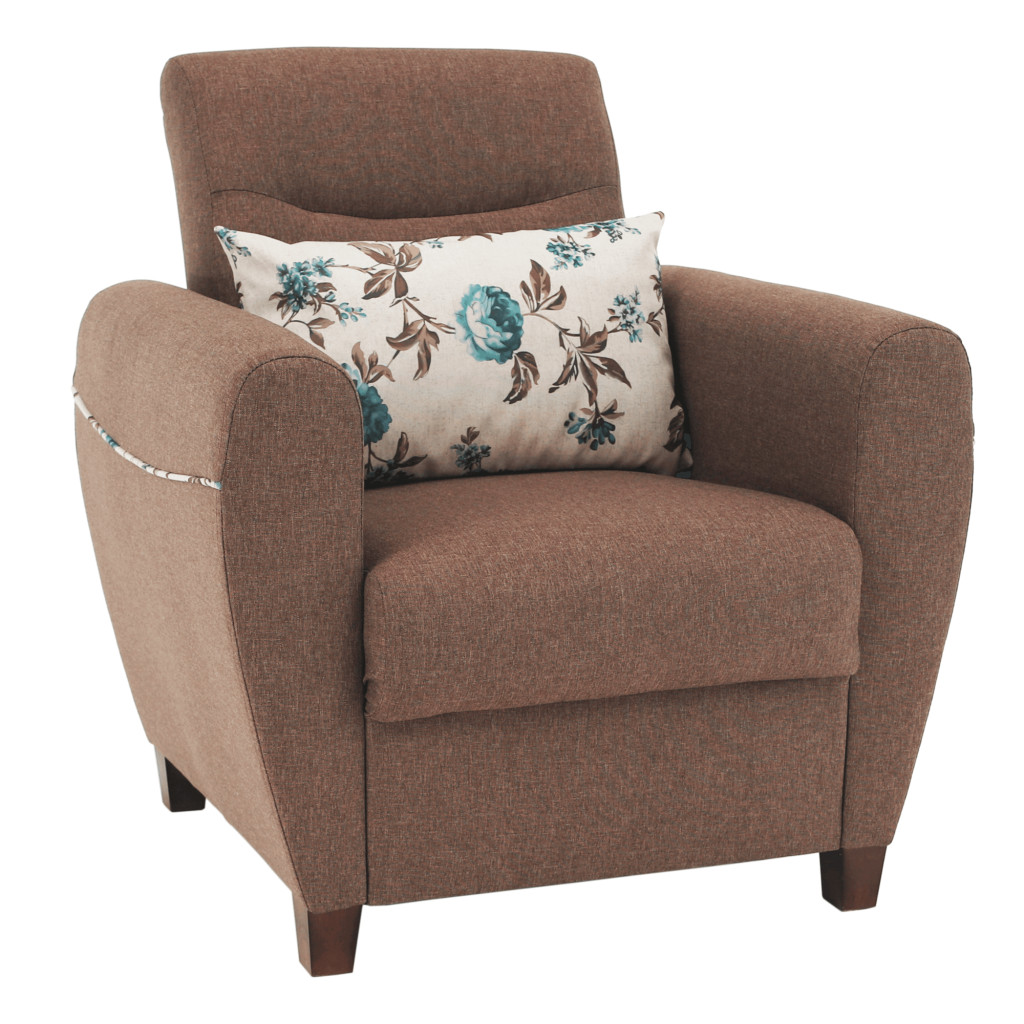 Fotel, sötétbézs, MILO (RP)