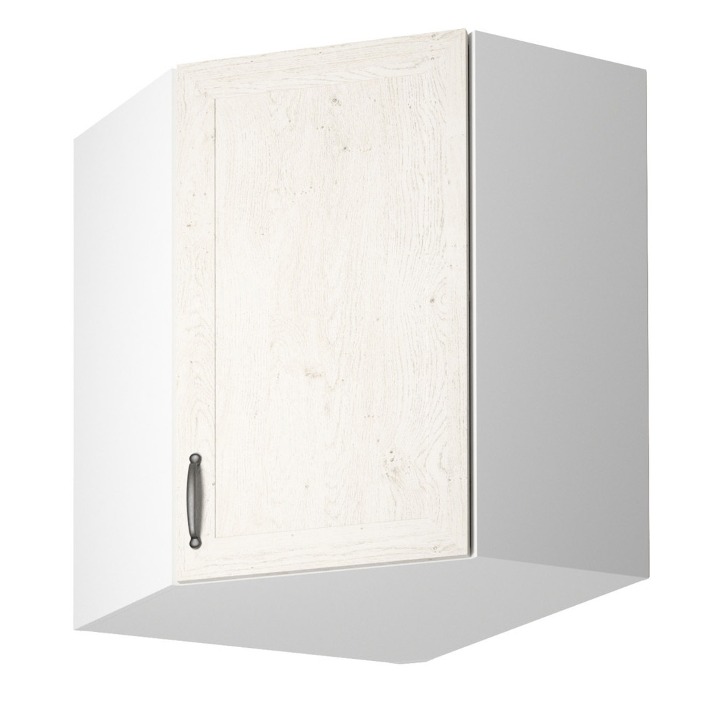 Felső sarokszekrény, fehér/sosna északi, ROYAL G60N (RP)