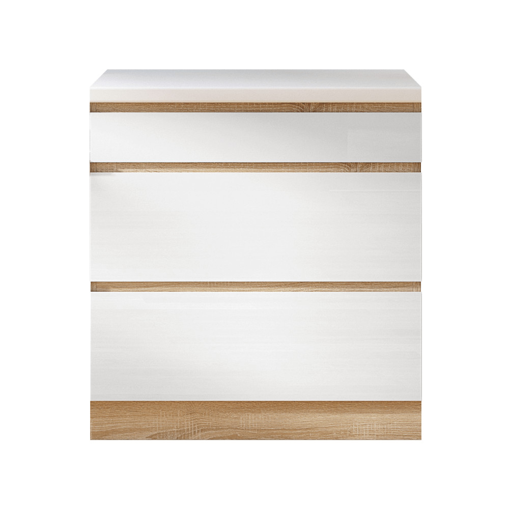 Alsószekrény, fehér magas fényű HG, LINE D803 (RP)