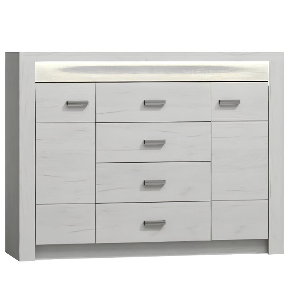 Komód, kőris fehér, INFINITY I-07 (RP)