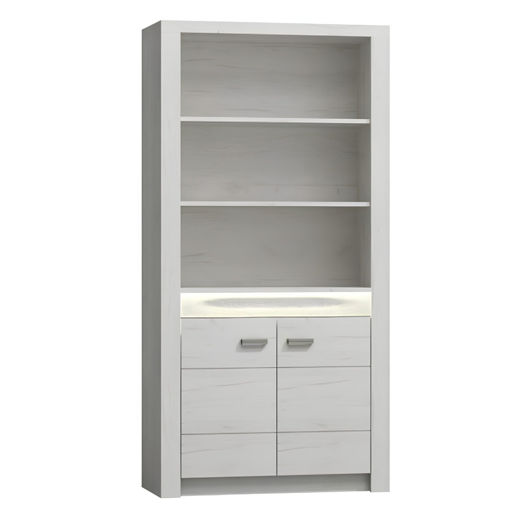 Könyvespolc, kőris fehér, INFINITY I-05 (RP)