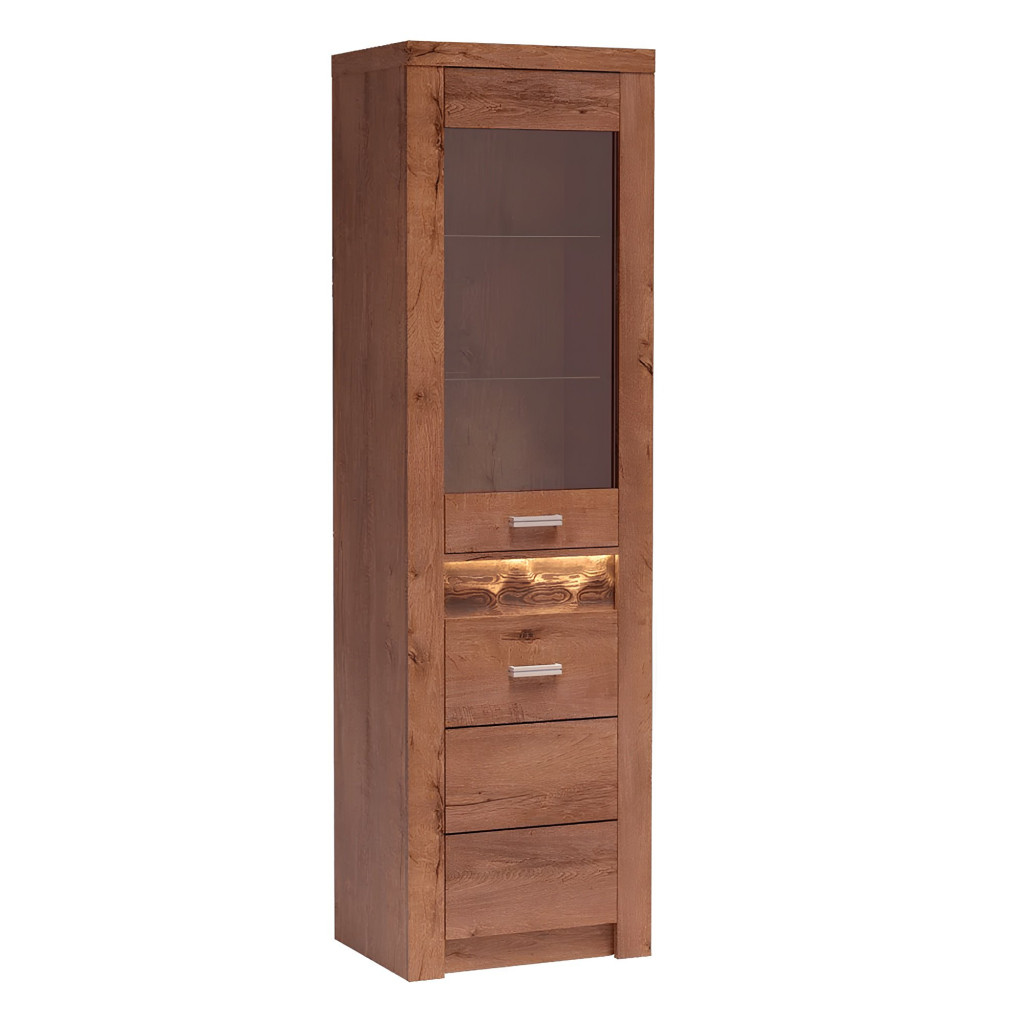 Vitrines szekrény, világos kőris, INFINITY I-04 (RP)