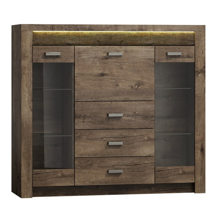 Vitrines komód, kőris sötét, INFINITY 08 (RP)