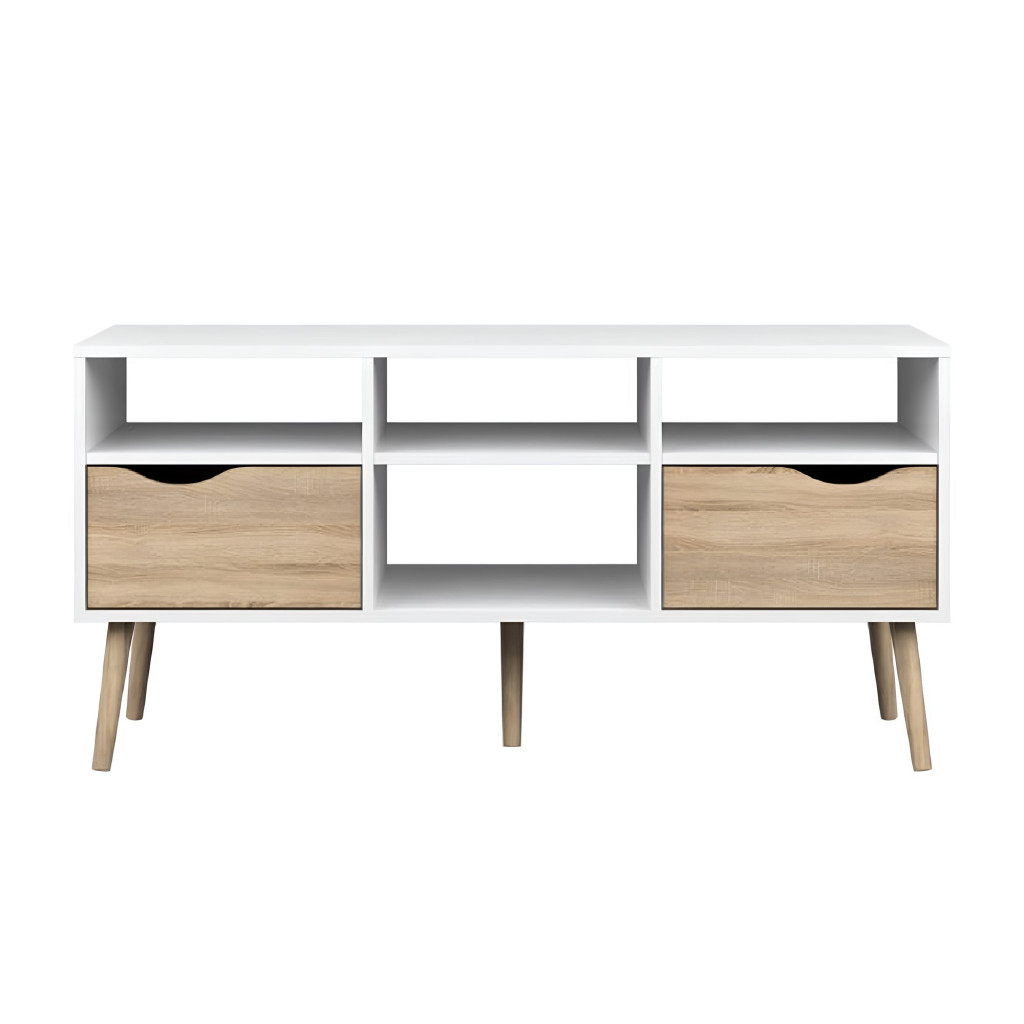 TV asztal/szekrény, tölgy sonoma / fehér, OSLO 75391 (RP)