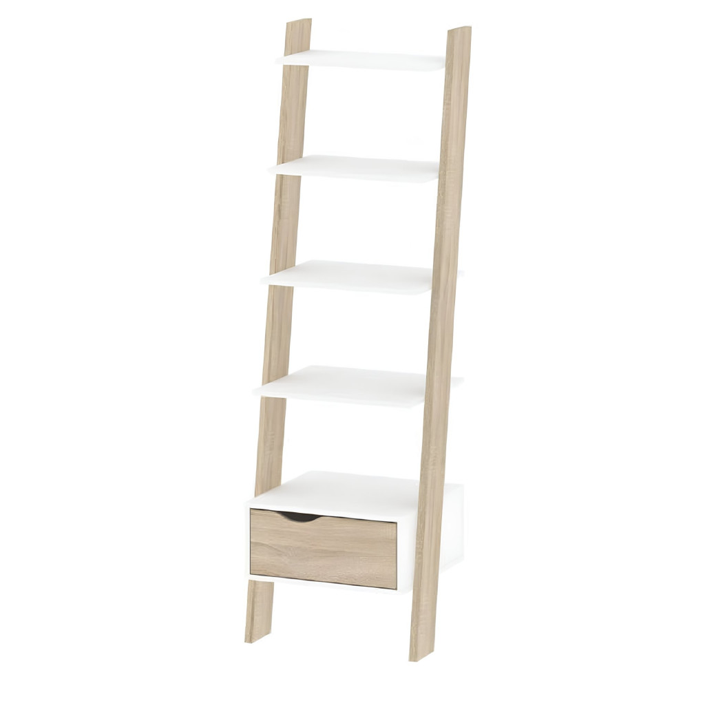 könyvespolc fiókkal, tölgy sonoma/fehér, OSLO 75385 (RP)