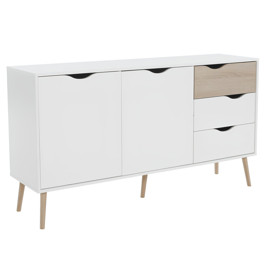 komód, tölgy sonoma / fehér, OSLO 75381 (RP)