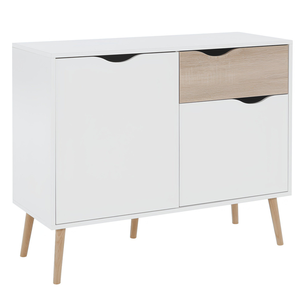 komód, tölgy sonoma/fehér, OSLO 75387 (RP)