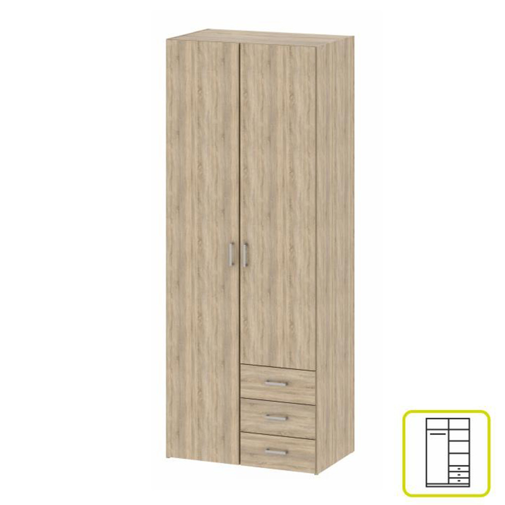 szekrény, 2 - ajtós, tölgy sonoma, GWEN 70425 (RP)