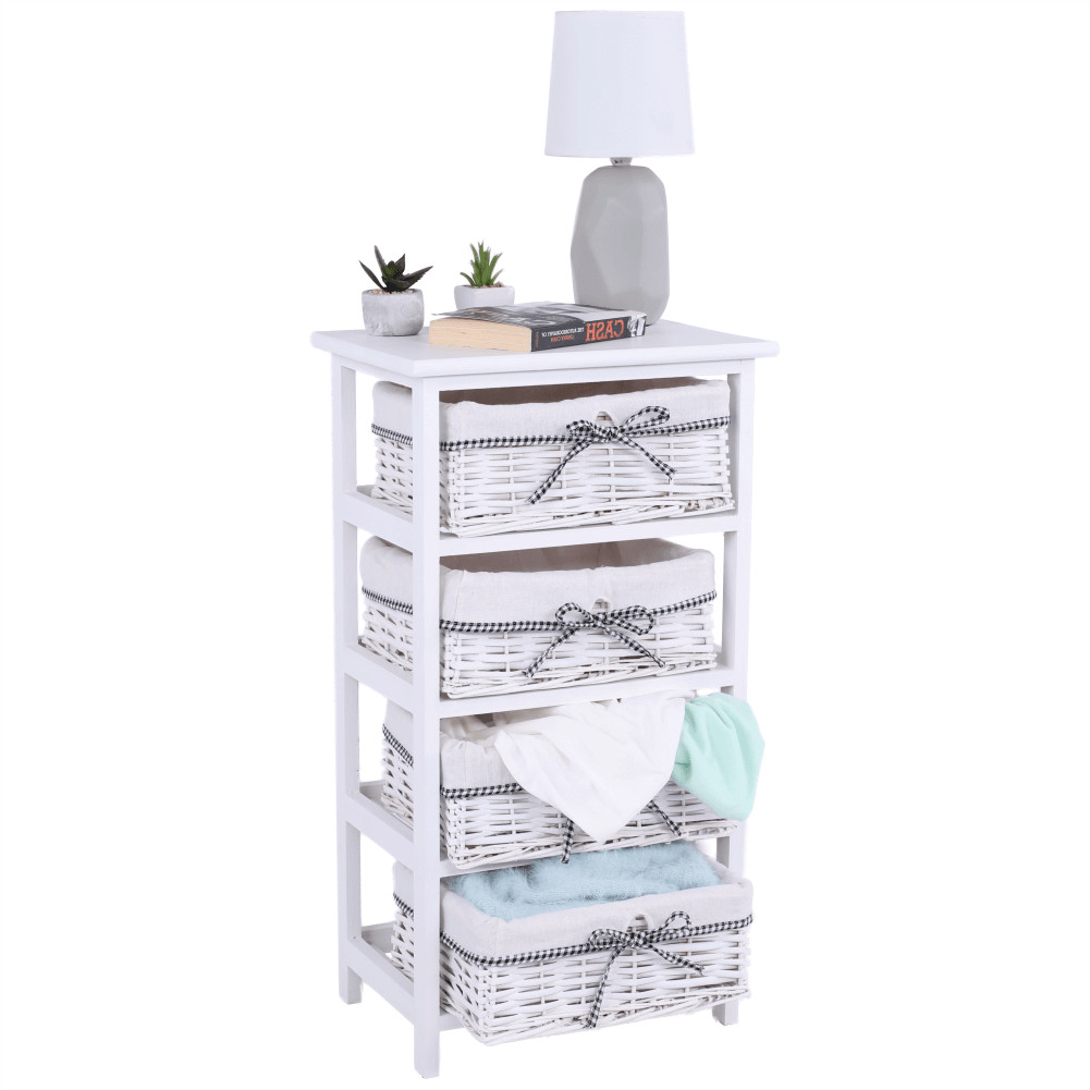 Komód, 4 fiókos, régi fehér, RUBY 4 (RP)