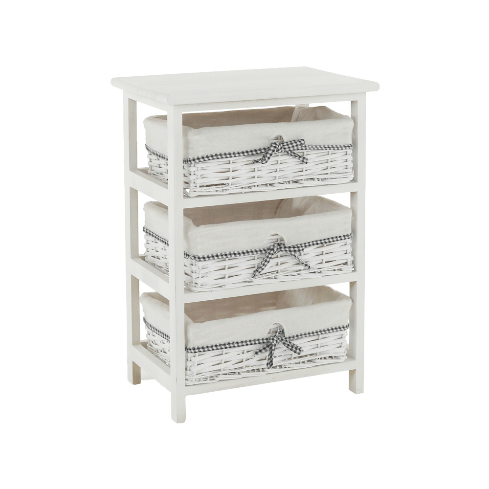 Komód, 3 fiókos, régi fehér, RUBY 3 (RP)