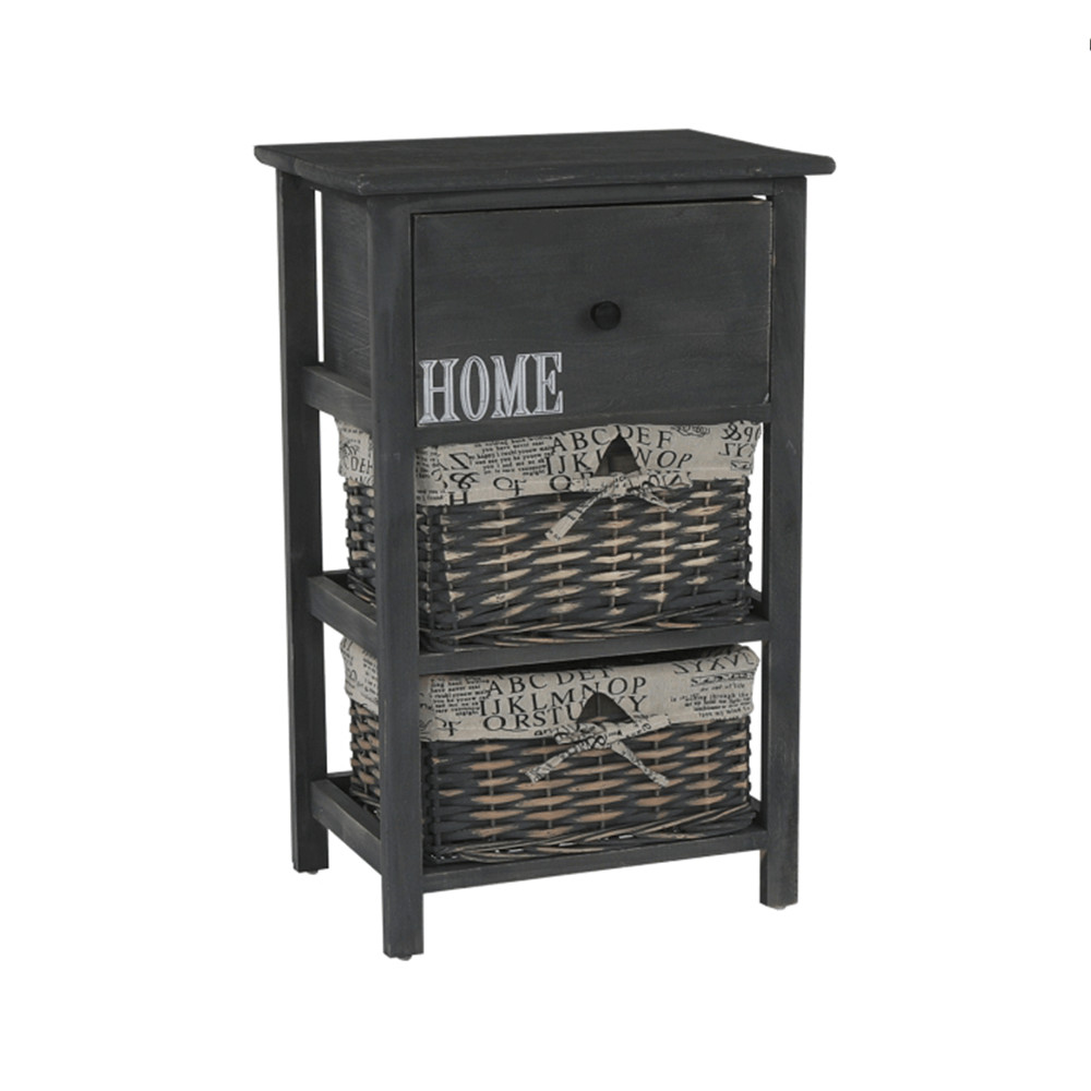 Komód, 2 kosár, 1 fiók, szürke-barna, DARKIE 2 (RP)