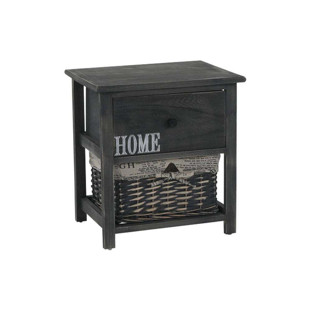 Komód, 1 kosár, 1 fiók, szürke-barna, DARKIE 1 (RP)