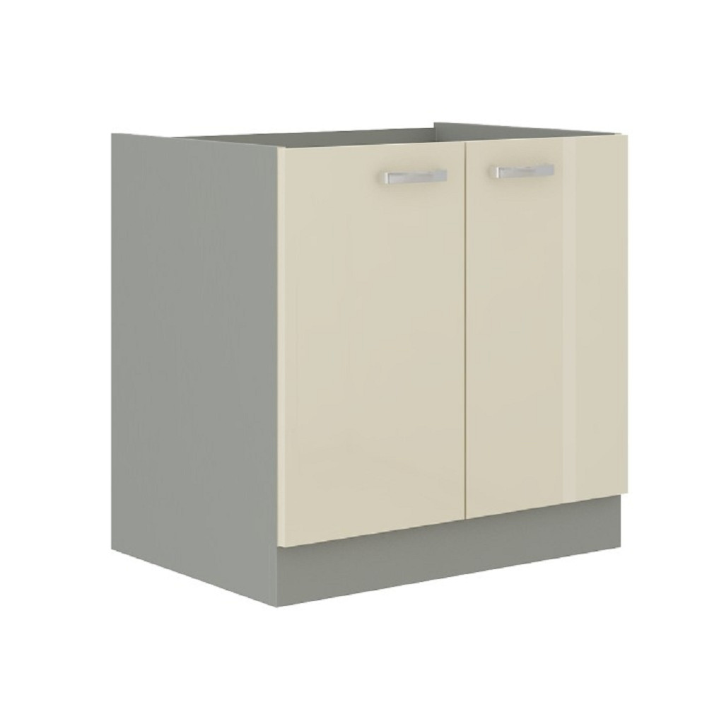 Alsó mosogató szekrény, magas fényű bézs, PRADO 80 ZL 2F BB (RP)