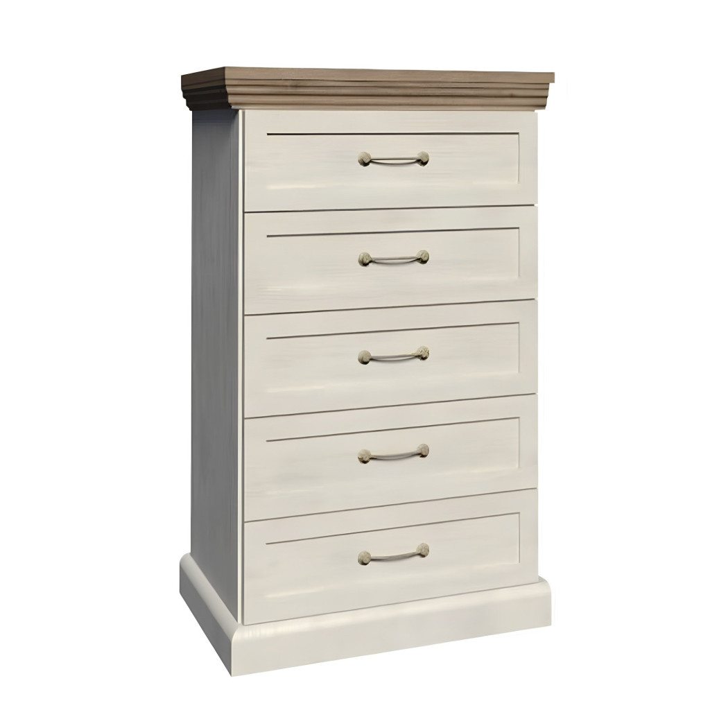 komód, 5 fiókkal, északi sosna/vadtölgy, ROYAL db5 (RP)