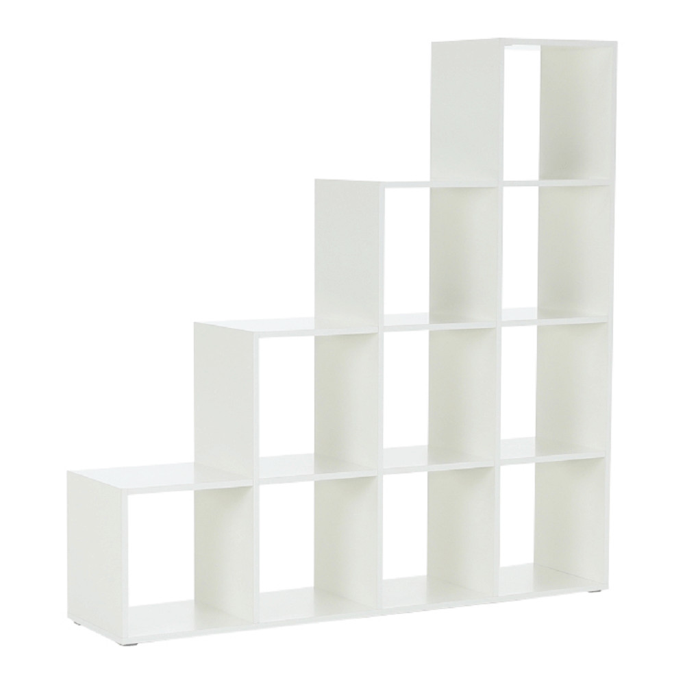 könyvespolc piramis, fehér, laminált DTD, NORAH (RP)