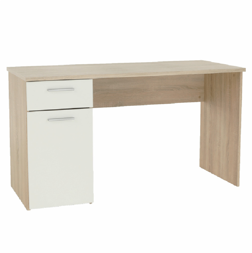Számítógépasztal, sonoma tölgyfa/fehér, EGON (RP)