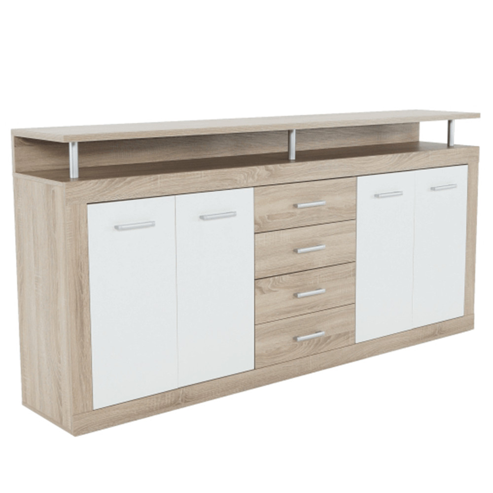 Komód, sonoma tölgyfa/fehér, JUNO - JACHIM NEW (RP)