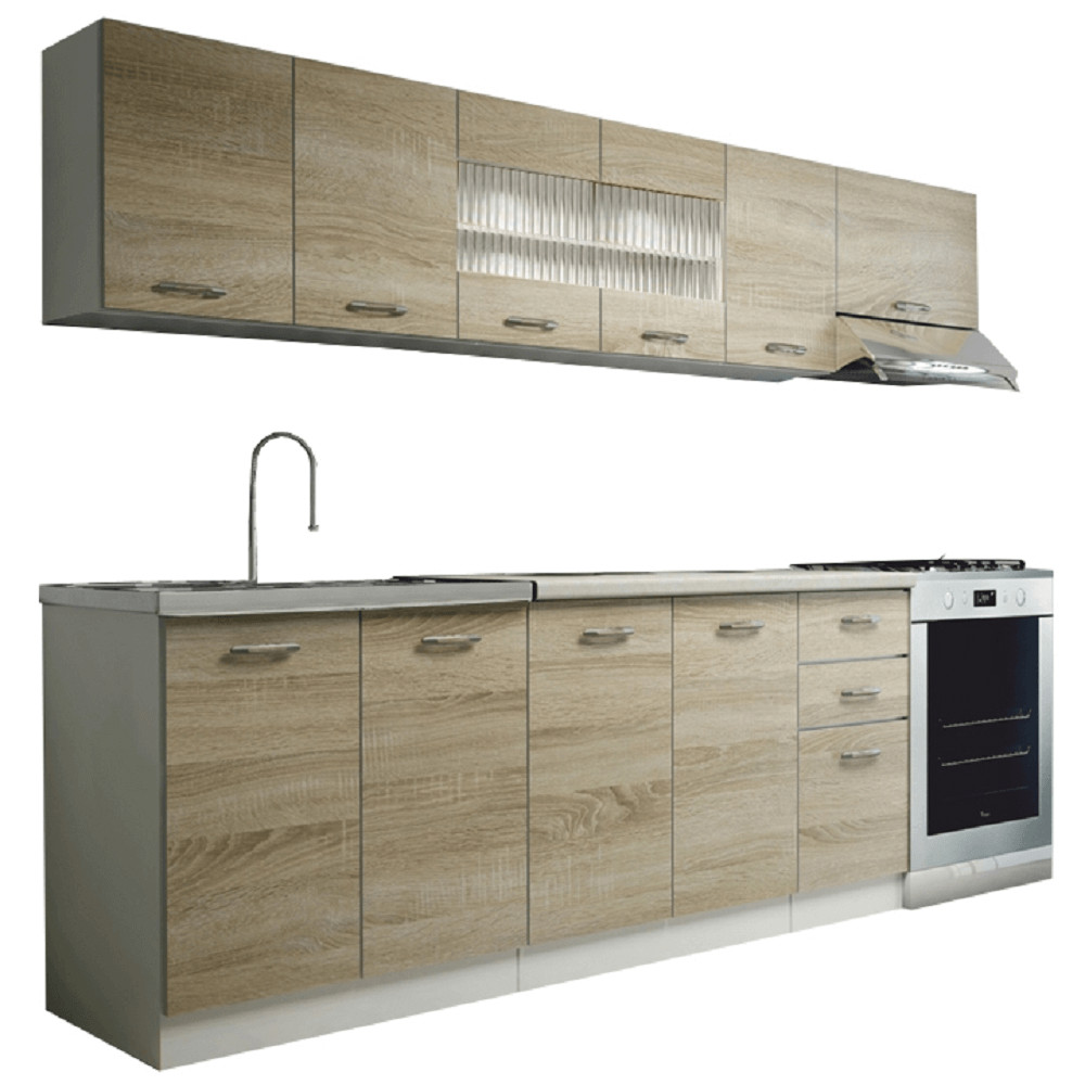 Konyhasor, sonoma tölgyfa / fehér, PROMO (RP)