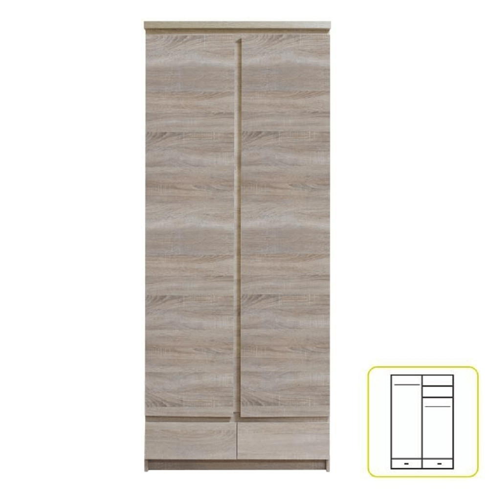 Akasztós szekrény 2D2S, tölgyfa sonoma, PANAMA 01TYP (RP)