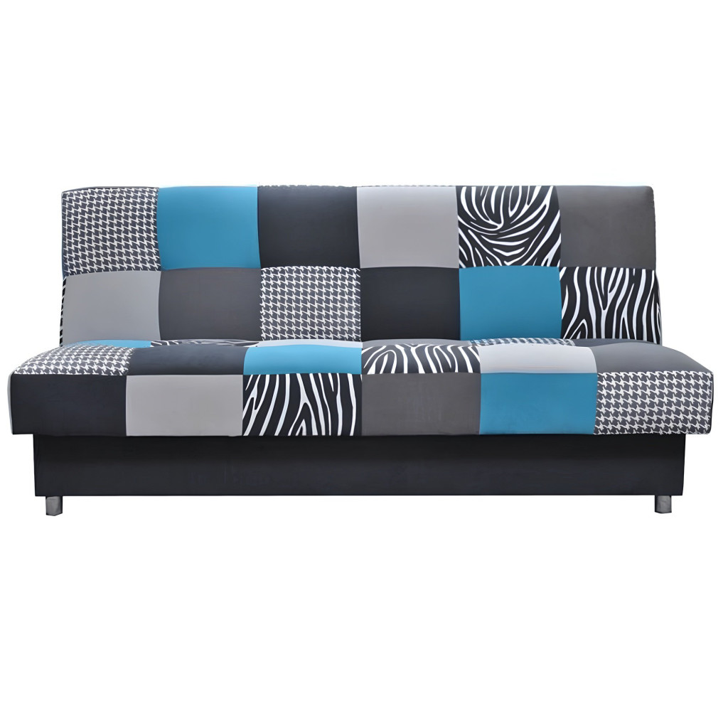 Kanapé ágyfunkcióval és ágyneműtartóval, szövet türkiz, ALABAMA (RP)