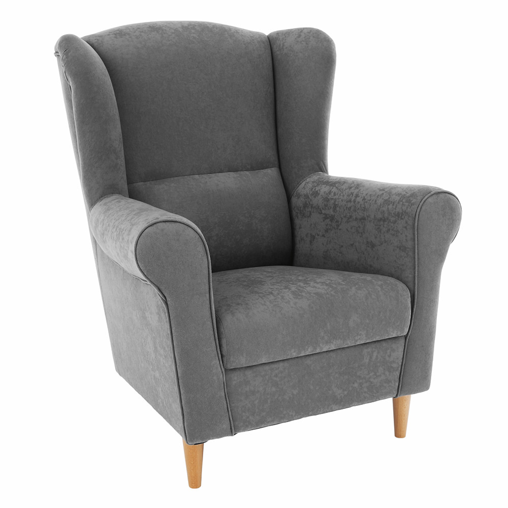 Füles fotel, szürke, CHARLOT (RP)