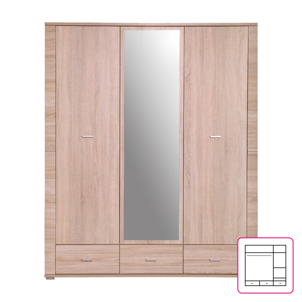 Tükrös szekrény typ 2, sonoma tölgy, GRAND (RP)