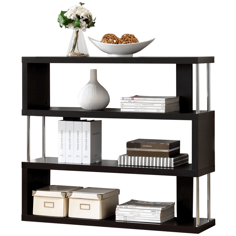 Könyvespolc, fekete, BENITO (RP)