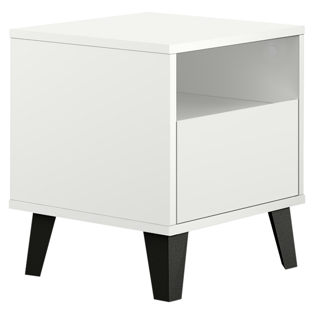 Éjjeliszekrény, fehér, BOGAN NEW 1S (RP)