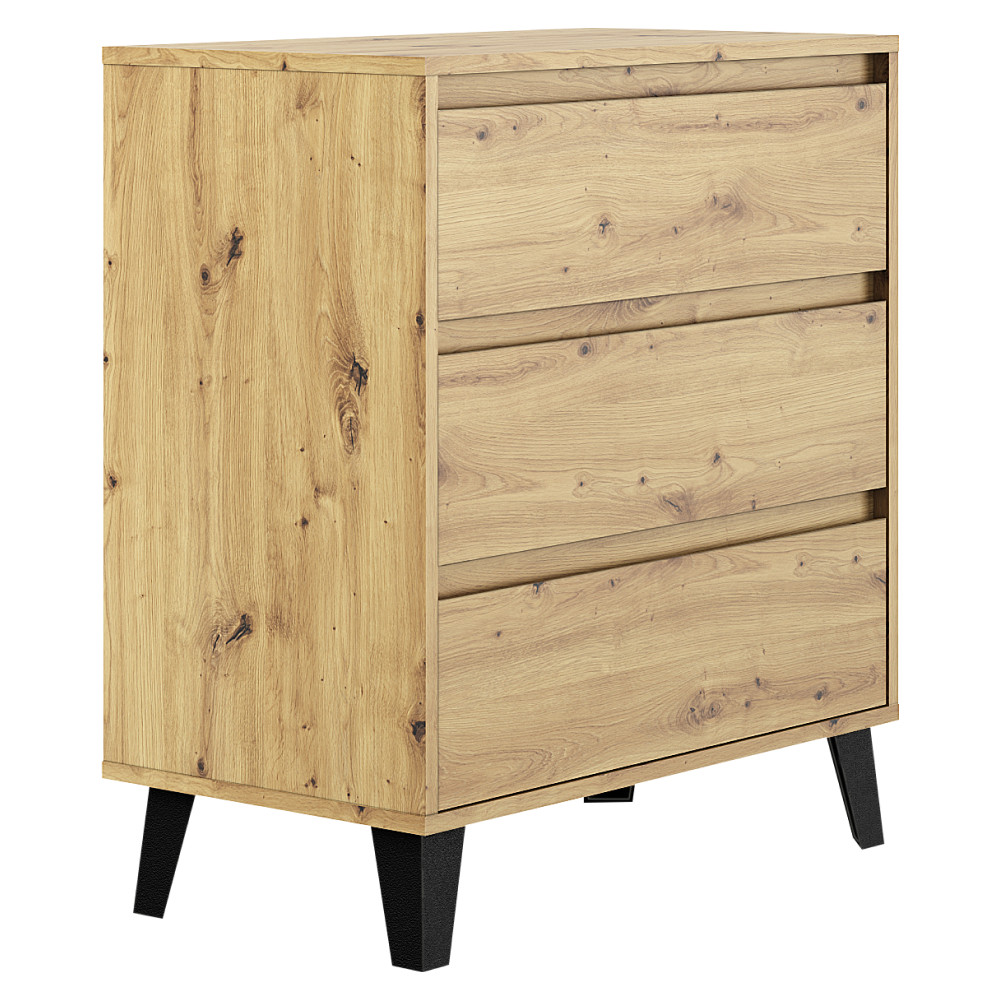 Komód, artisan tölgy, BOGAN NEW 3S70 (RP)