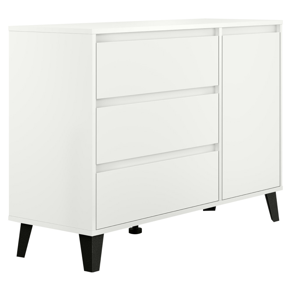 Komód, fehér, BOGAN NEW 1D3S (RP)