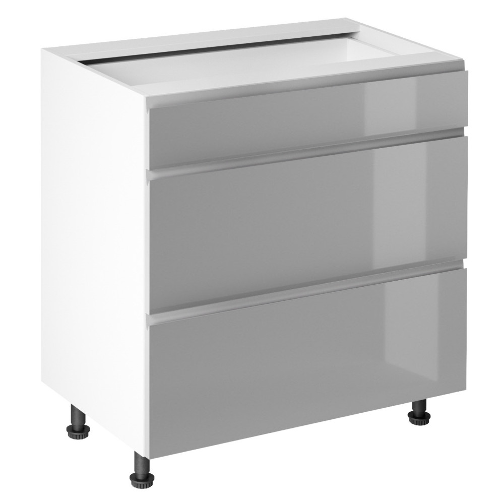 Alsószekrény, fehér/szürke extra magasfényű HG, AURORA D80S3 (RP)