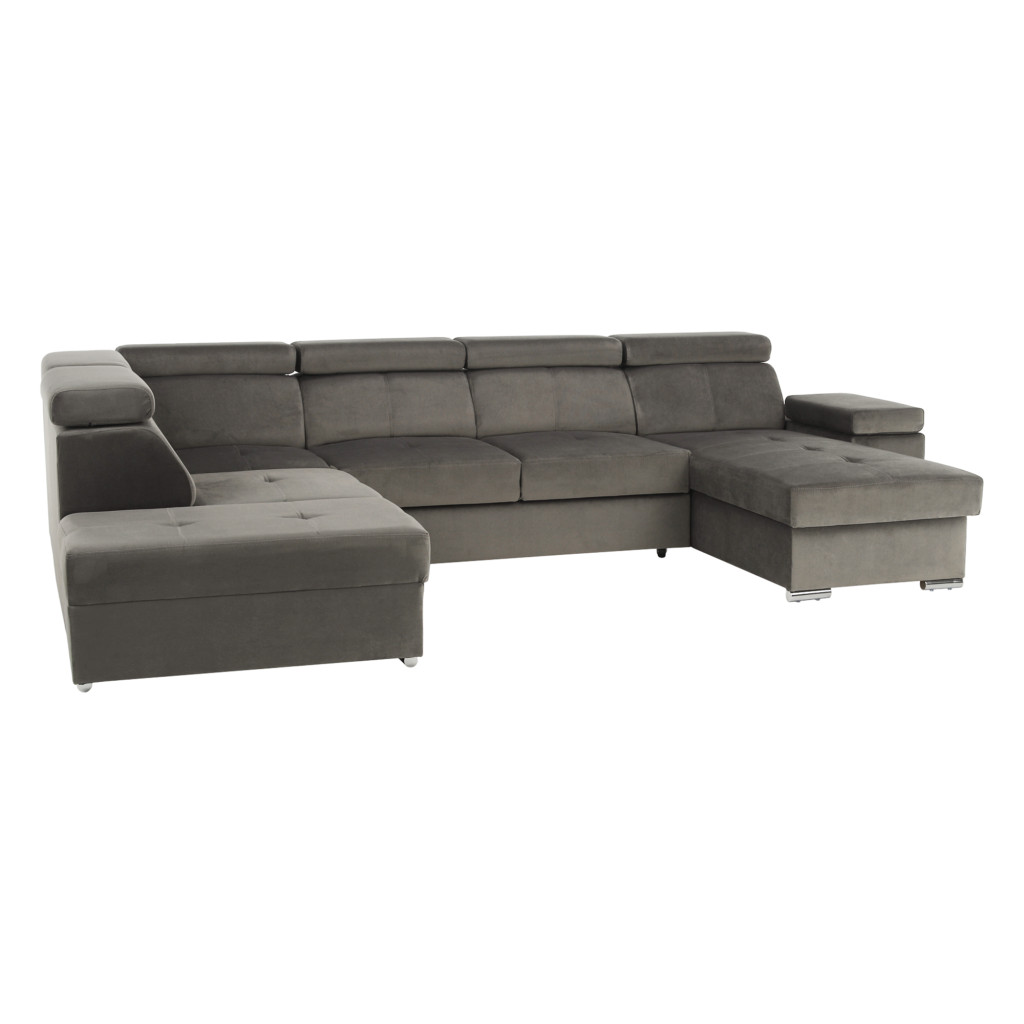 Ülőgarnitúra, szürkésbarna taupe, jobbos, LAMORA U (RP)