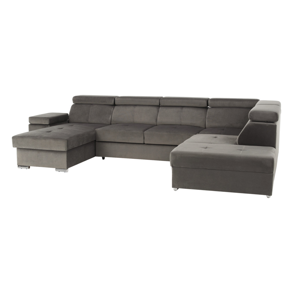 Ülőgarnitúra, szürkésbarna taupe, balos, LAMORA U (RP)