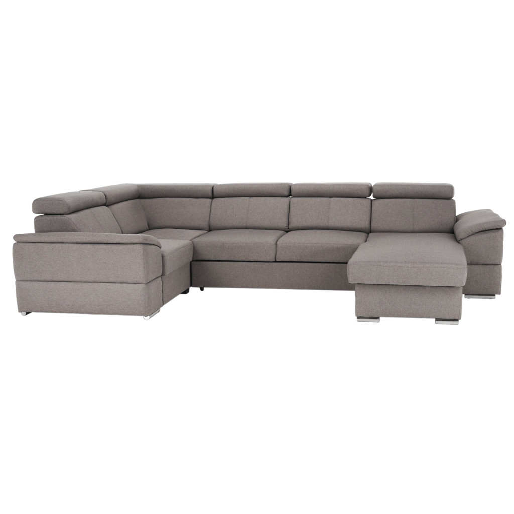 Ülőgarnitúra, szürkésbarna Taupe, jobbos kivitelezés, SEGORIA ROH U (RP)