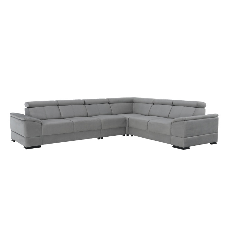 Sarokülőgarnitúra, szürke szövet, balos, SEGORIA (RP)