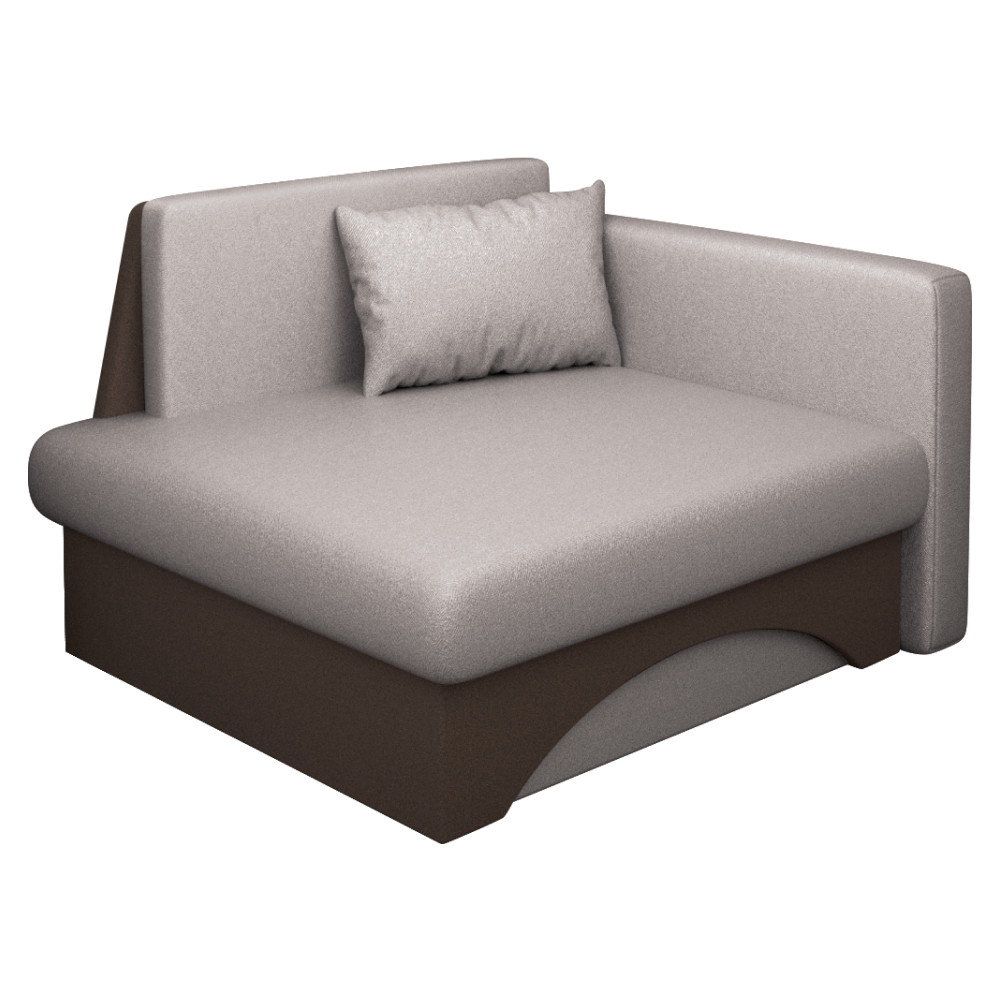 Kinyitható fotel, bézses szürke Taupe/barna, KUBOŠ NEW UNI (RP)