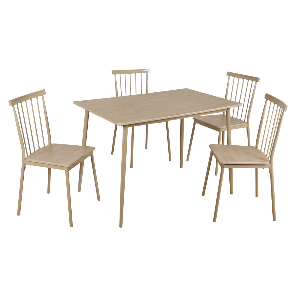 Étkezőgarnitúra 1+4, természetes bükk, SENDO (RP)