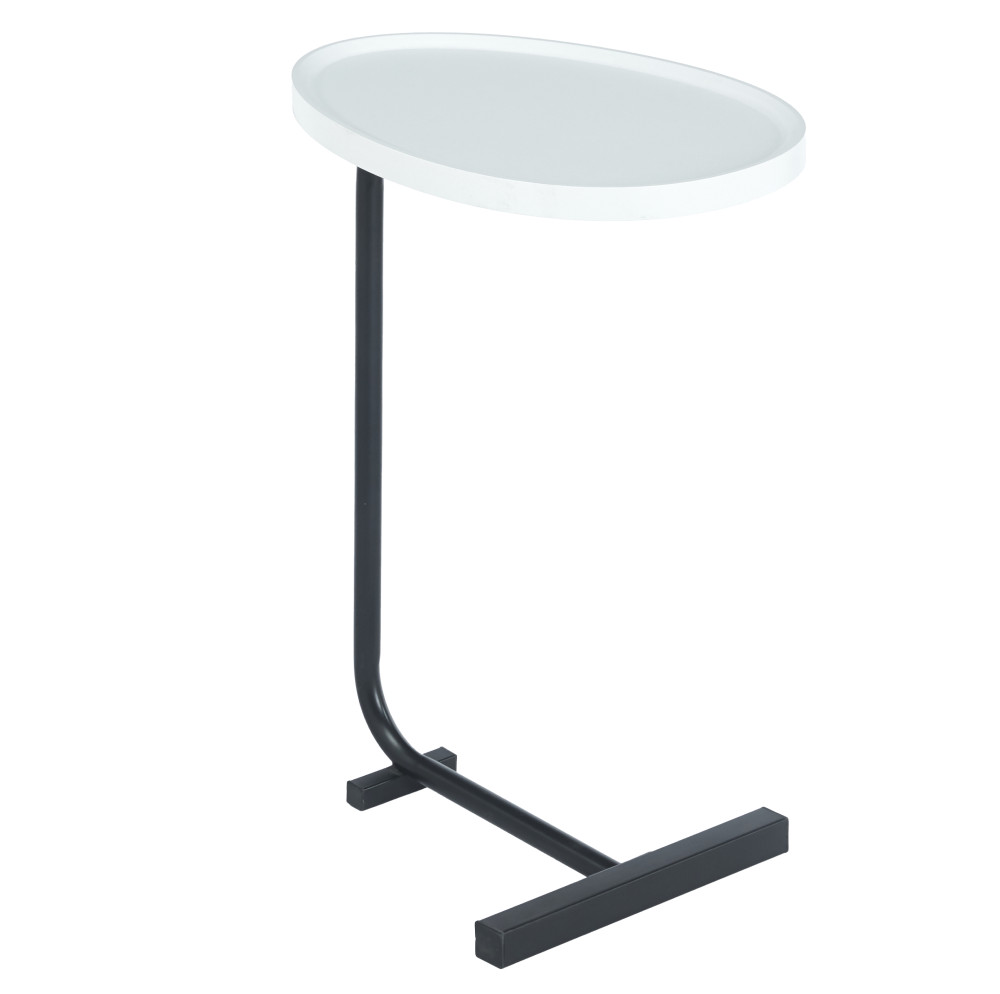 Kisasztal, fehér/fekete, ABERY (RP)