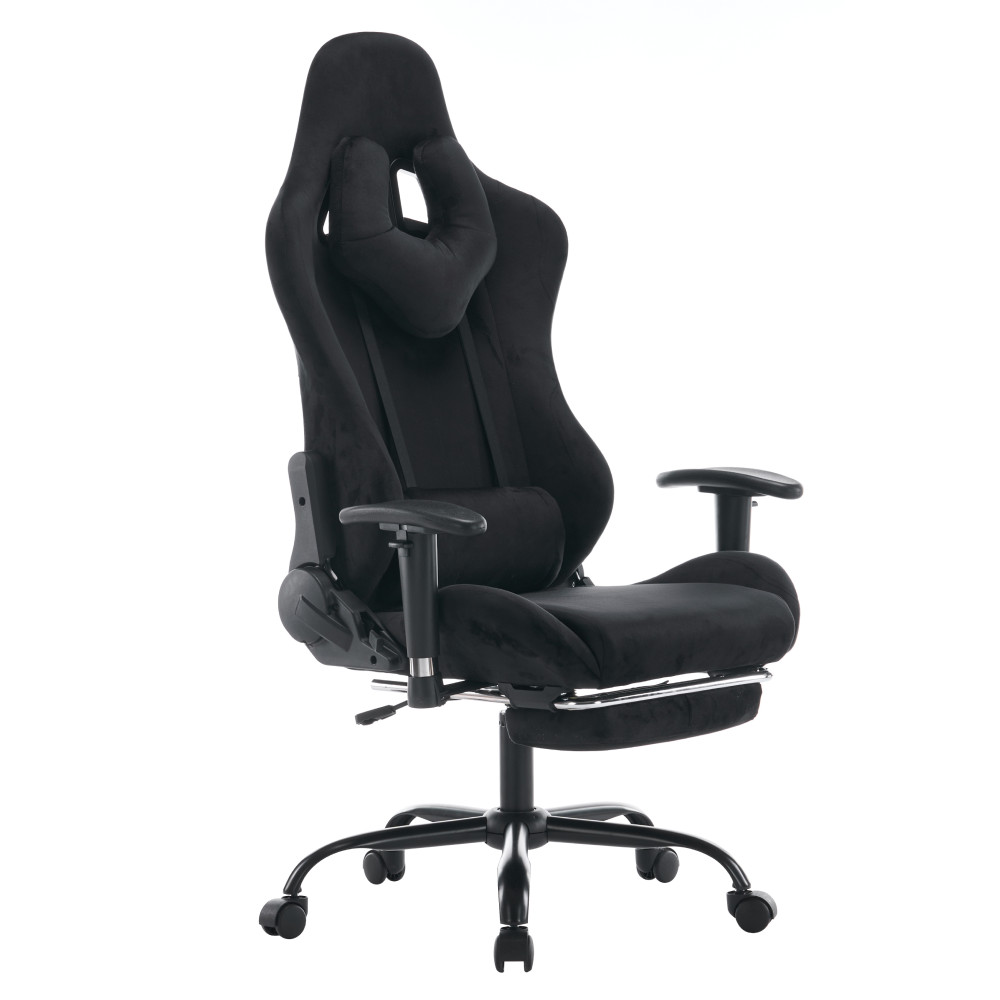 Irodai/gamer szék, fekete Velvet szövet, SALOP (RP)