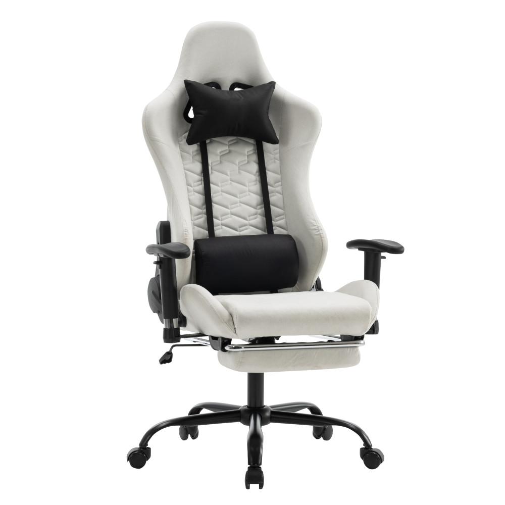 Irodai/gamer szék, fehér/fekete, PAPIBAS (RP)