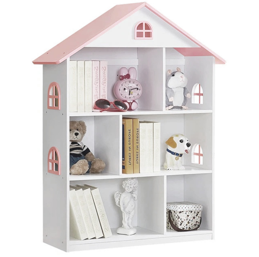 Gyerek könyvespolc, fehér/rózsaszín, MAISON TYP 1 (RP)